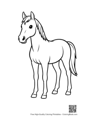 Thumbnail: Cute Cartoon Racehorse Standing Proudly