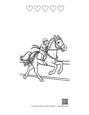 Thumbnail: Download Race Horse Printable and 5 Heart Outline