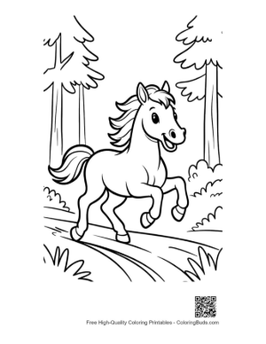 Thumbnail: Fast Horse Running Across a Beautiful Meadow Printable