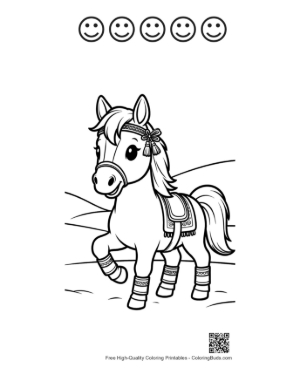 Thumbnail: Race Horse for Kids Printable and 5 Happy Face Outline