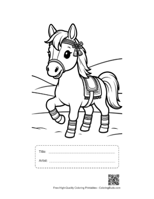 Thumbnail: Race Horse for Kids Printable with Title and Artist Box
