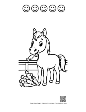 Thumbnail: Race Horse Printable and 5 Happy Face Outline