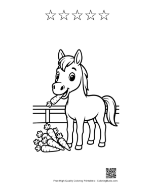 Thumbnail: Race Horse Printable and 5 Star Outline