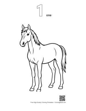 Thumbnail: Standing Racehorse Outline Printable Outline Number 1