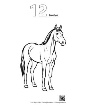 Thumbnail: Standing Racehorse Outline Printable Outline Number 12