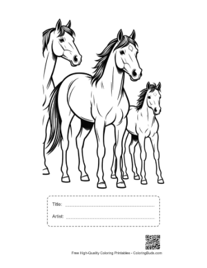 Thumbnail: Three Racehorses Family Lineup Printable with Title and Artist Box