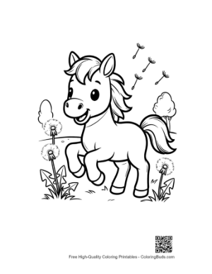 Thumbnail: Cute Wild Horse Coloring Sheet Printable