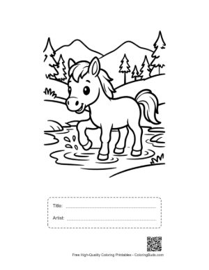 Thumbnail: Cute Wild Horse Printable with Title and Artist Box