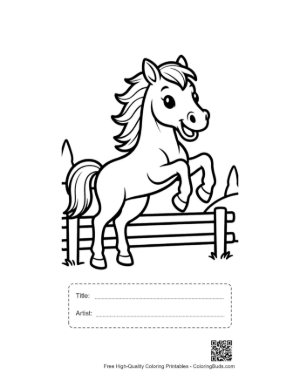 Thumbnail: Cute Wild Horse Printable with Title and Artist Box