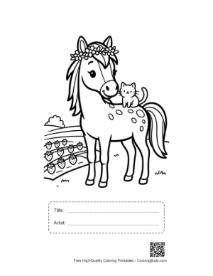 Thumbnail: Cute Wild Horse Printable with Title and Artist Box
