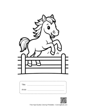 Thumbnail: Cute Wild Horse Printable with Title and Artist Box