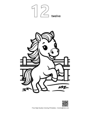 Thumbnail: Download Wild Horse Coloring Sheet Printable Outline Number 12