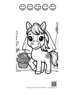 Thumbnail: Download Wild Horse for Kids Printable and 5 Happy Face Outline