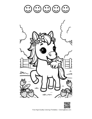Thumbnail: Easy Wild Horse Printable and 5 Happy Face Outline