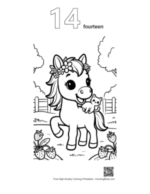 Thumbnail: Easy Wild Horse Printable Outline Number 14