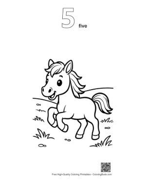 Thumbnail: Free Wild Horse Coloring Sheet Printable Outline Number 5