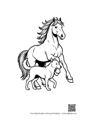 Thumbnail: Wild Horse Galloping with Loyal Wolf Companion