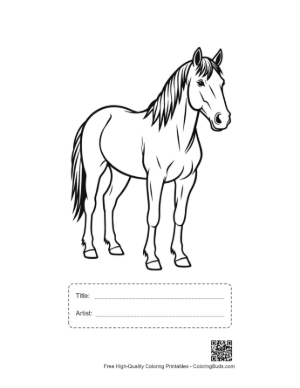Thumbnail: Wild Horse Standing Proudly Printable with Title and Artist Box