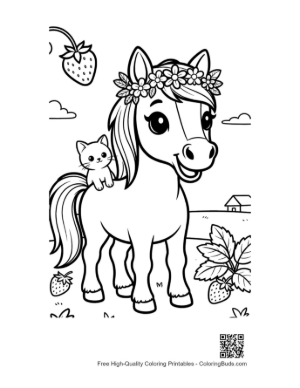 Thumbnail: Wild Horse to Color Printable