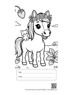 Thumbnail: Wild Horse to Color Printable with Title and Artist Box