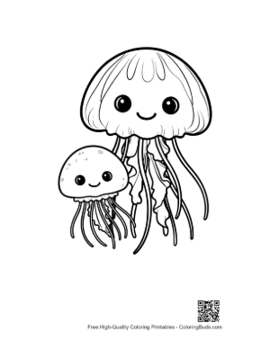 Thumbnail: Cute Moon Jellyfish Parent and Baby