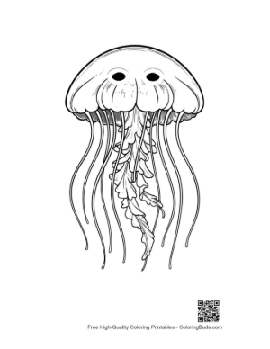 Thumbnail: Elegant Moon Jellyfish Line Art