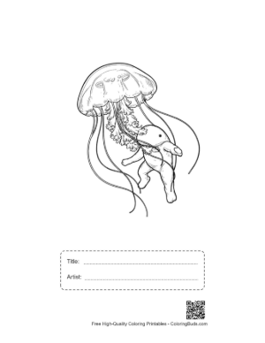 Thumbnail: Moon Jellyfish Carrying Cute Baby Elephant Printable with Title and Artist Box