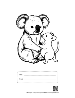 Thumbnail: Koala and Mouse on Eucalyptus Printable with Title and Artist Box
