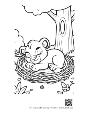 Thumbnail: Cute Lion Cub Printable