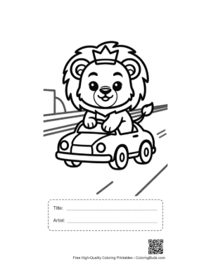 Thumbnail: Lion Cub Coloring Page Printable with Title and Artist Box