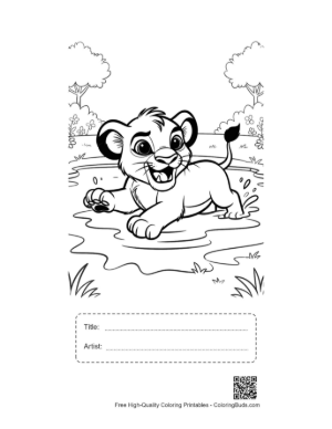 Thumbnail: Lion Cub Printable with Title and Artist Box