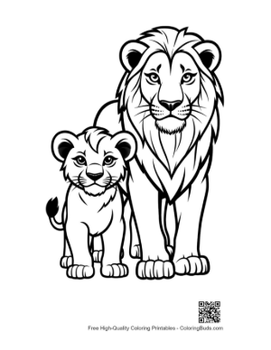 Thumbnail: Majestic Lion and Playful Cub