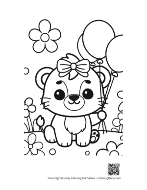 Thumbnail: Cute Lioness Coloring Page Printable