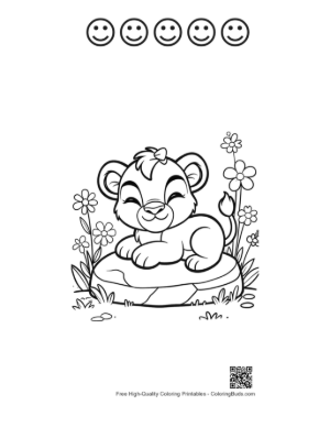 Thumbnail: Easy Lioness Printable and 5 Happy Face Outline