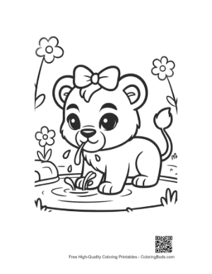 Thumbnail: Free Lioness Coloring Sheet Printable