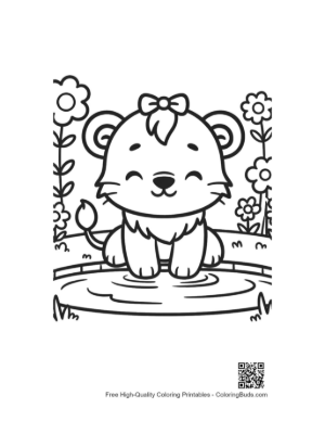 Thumbnail: Free Lioness for Kids Printable