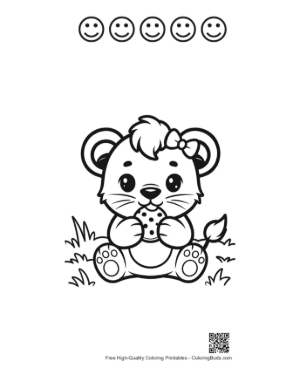 Thumbnail: Free Lioness for Kids Printable and 5 Happy Face Outline