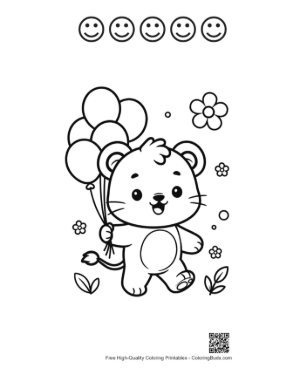 Thumbnail: lioness printable and 5 happy face outline