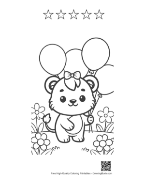 Thumbnail: Lioness Printable and 5 Star Outline