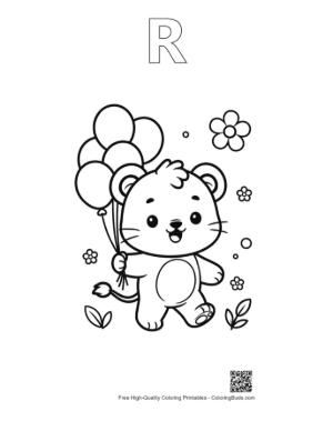 Thumbnail: lioness printable outline alphabet r