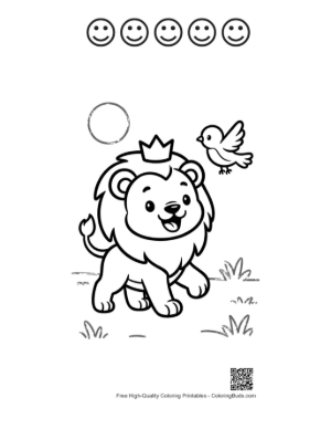Thumbnail: Free Male Lion Printable and 5 Happy Face Outline