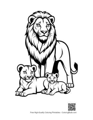 Thumbnail: Majestic Male Lion with Lioness and Cub