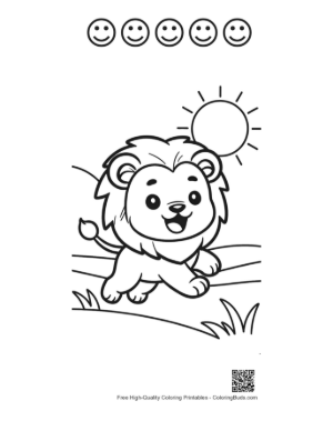 Thumbnail: Male Lion Printable and 5 Happy Face Outline