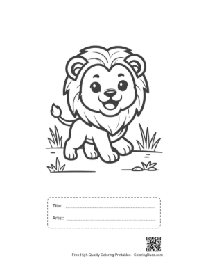 Thumbnail: Male Lion Printable with Title and Artist Box