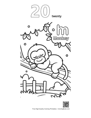 Thumbnail: Chimpanzee to Color Printable Outline Number 20