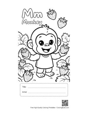 Thumbnail: Cute Chimpanzee Printable with Title and Artist Box