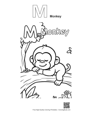Thumbnail: Download Chimpanzee Coloring Sheet Printable Outline Alphabet M Monkey