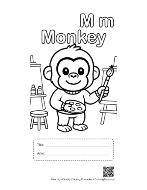 Thumbnail: Free Chimpanzee for Kids Printable with Title and Artist Box