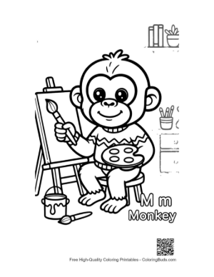 Thumbnail: Free Chimpanzee to Color Printable