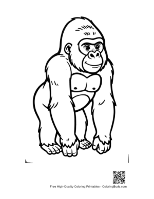Thumbnail: Cheerful Cartoon Gorilla Standing Proudly